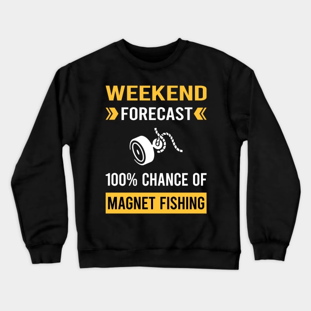 Weekend Forecast Magnet Fishing Crewneck Sweatshirt by Good Day